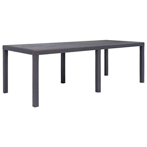 CINDERFUL Gartentisch Braun 220 x 90 x 72 cm Kunststoff Rattan-Optik Gartenmöbel CINDERFUL Gartentisch Braun 220 x 90 x 72 cm Kunststoff Rattan-Optik Gartenmöbel von CINDERFUL