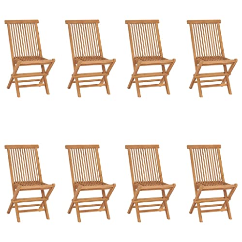 CINDERFUL Klappbare Gartenstühle 8 STK. Massivholz Teak Gartenmöbel Gartenstühle von CINDERFUL