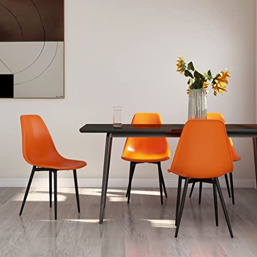 CINDERFUL Küchen-Esszimmerstühle, stabile Stühle, Moderne, stabile Konstruktion, ergonomische Esszimmerstühle, Familienessen (Color : Orange 4 STK, Size : 46 x 52 x 84 cm (B x T x H)) von CINDERFUL