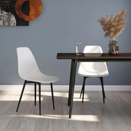 CINDERFUL Küchen-Esszimmerstühle, stabile Stühle, Moderne, stabile Konstruktion, ergonomische Esszimmerstühle, Familienessen (Color : Weiß 2 STK, Size : 46 x 52 x 84 cm (B x T x H)) von CINDERFUL
