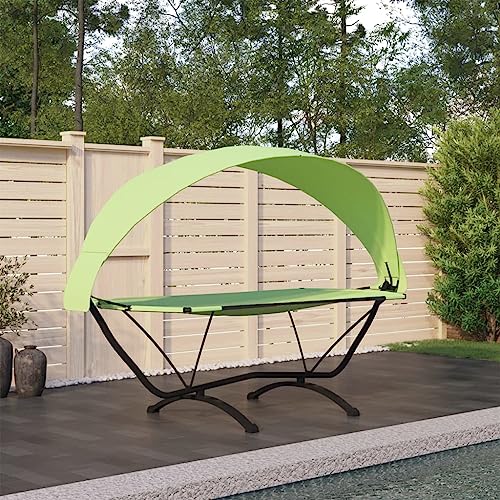 CINDERFUL Outdoor-Loungebett mit Dach Grün Stahl und Oxford-Stoff Gartenmöbel CINDERFUL Outdoor-Loungebett mit Dach Grün Stahl und Oxford-Stoff Gartenmöbel von CINDERFUL