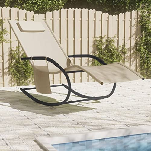 CINDERFUL Schaukelliege Creme Stahl und Textilene Terrassen Sitzmöbel CINDERFUL Schaukelliege Creme Stahl und Textilene Terrassen Sitzmöbel von CINDERFUL