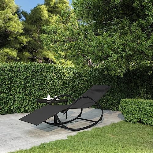CINDERFUL Schaukelliege Schwarz Stahl und Textilene Terrassen Sitzmöbel CINDERFUL Schaukelliege Schwarz Stahl und Textilene Terrassen Sitzmöbel von CINDERFUL