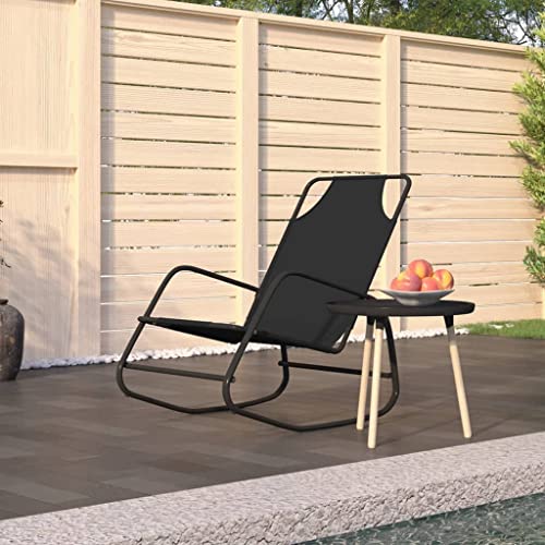 CINDERFUL Schaukelliege Schwarz Stahl und Textilene Terrassen Sitzmöbel CINDERFUL Schaukelliege Schwarz Stahl und Textilene Terrassen Sitzmöbel von CINDERFUL