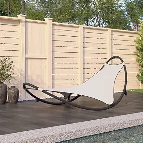 CINDERFUL Schaukelliege mit Rollen Stahl & Textilene Creme Terrassen Sitzmöbel CINDERFUL Schaukelliege mit Rollen Stahl & Textilene Creme Terrassen Sitzmöbel von CINDERFUL