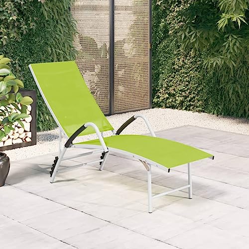 CINDERFUL Sonnenliege Textilene und Aluminium Grün Terrassen Sitzmöbel von CINDERFUL