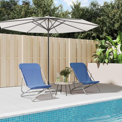 CINDERFUL Strandstühle 2 STK. Blau Textilene & Pulverbeschichteter Stahl Terrassen Sitzmöbel CINDERFUL Strandstühle 2 STK. Blau Textilene & Pulverbeschichteter Stahl Terrassen Sitzmöbel von CINDERFUL