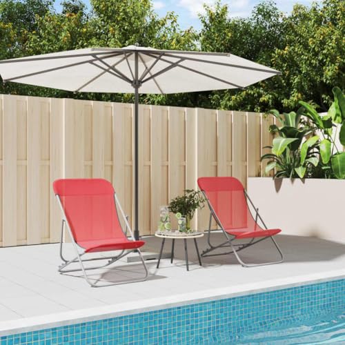 CINDERFUL Strandstühle 2 STK. Rot Textilene & Pulverbeschichteter Stahl Terrassen Sitzmöbel CINDERFUL Strandstühle 2 STK. Rot Textilene & Pulverbeschichteter Stahl Terrassen Sitzmöbel von CINDERFUL