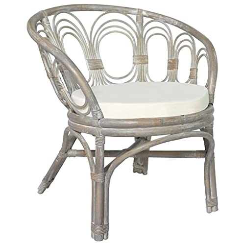 CINDERFUL Stuhl-ESS-Set, rustikaler Stil, leicht zu reinigen, polierte Küchenstühle, stabile Konstruktion, Moderne Familienessen (Color : Rattan-Grau, Size : 72 x 68 x 76 cm (L x B x H)) von CINDERFUL