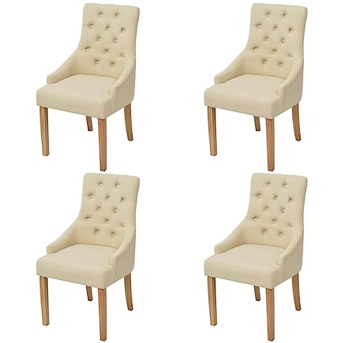 Chair for Room Kitchen Chairs Set Or Kitchen Chair Room Gathering Contemporary Dining Seats Ergonomic Support (Color : Creme 4 STK, Size : 52 x 60 x 95.5 cm (B x T x H)) von CINDERFUL
