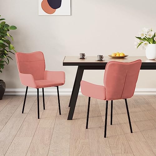 ESS- und Küchen-Esstisch-Stühle-Set, Bequeme Sitzstühle, atmungsaktive, stabile Esszimmersitze, rustikales Dekor, Akzente, ergonomische Unterstützung (Color : Rosa, Size : 55 x 58.5 x 81.5 cm (B x T von CINDERFUL