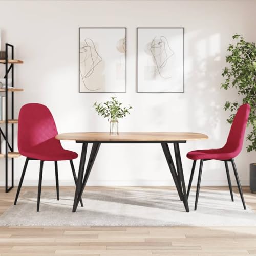 Kitchen Table Chairs Dining Room Table Set Rustic Style Dining Room Seating To Clean Contemporary Casual Gathering Breathable Material Chairs Easy Assembly ( Color : Weinrot 2 Stk , Size : 45 x 53.5 x von CINDERFUL