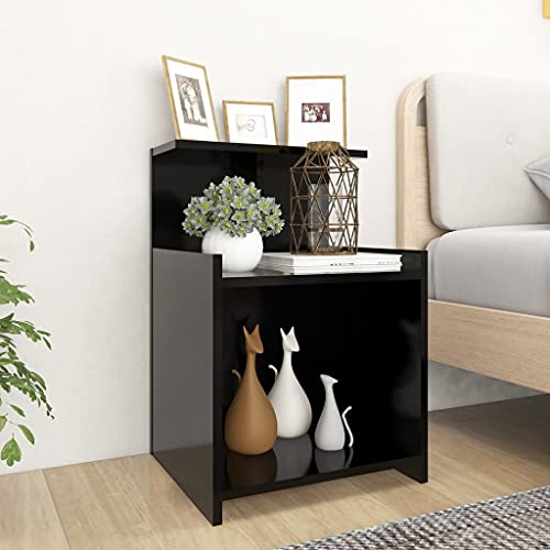 Kommode, Beistelltisch, Nachttisch mit Schubladen, zugänglich for Wohnraumdekoration, handgefertigter kompakter Nachttisch aus Holz mit Schublade und Fach ( Color : Schwarz 2 Stk , Size : 40 x 35 x 60 von CINDERFUL