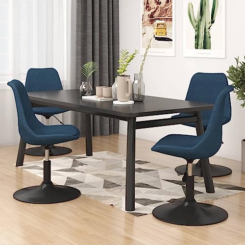 Küche for Tisch, Esszimmerstühle, rustikaler Stil, ergonomische Esszimmersitze, gemütliche Abende, robustes, atmungsaktives, belüftetes Design ( Color : Blau 4 Stk , Size : 49 x 42 x (81-93) cm (B x T von CINDERFUL