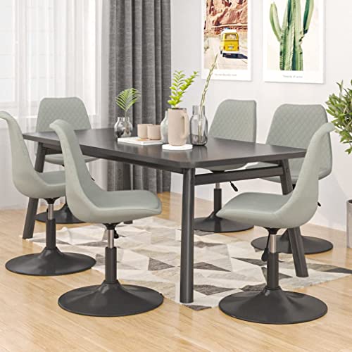 Küche for Tisch, Esszimmerstühle, rustikaler Stil, ergonomische Esszimmersitze, gemütliche Abende, robustes, atmungsaktives, belüftetes Design ( Color : Hellgrau 6 Stk , Size : 49 x 42 x (81-93) cm (B von CINDERFUL