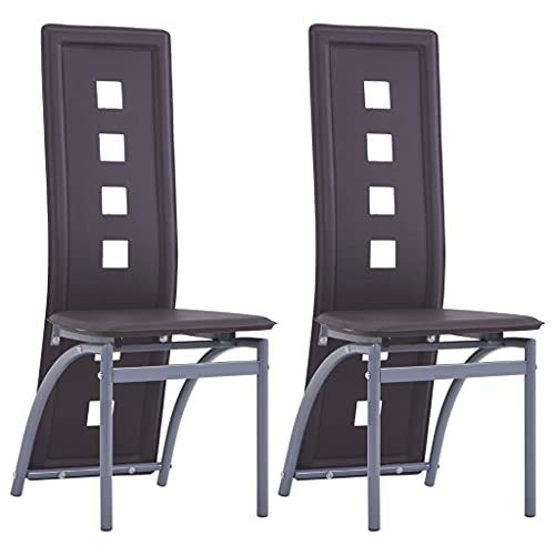 Küchenstühle, Stuhl for Esszimmer, Sitzgelegenheiten, stabile ergonomische Unterstützung, robuste und elegante Stühle, Entspannung im Wohnzimmer ( Color : Braun 2 Stk , Size : 43 x 55.5 x 108 cm (B x von CINDERFUL