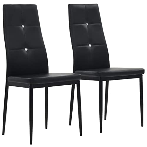 Set Stühle for Tisch, Esszimmerstuhlkonstruktion oder Küchenstuhl, leicht zu reinigen, polierte Küchenstühle, leicht zu reinigen, Esszimmer mit stabiler Struktur ( Color : Schwarz2 Stk , Size : 43 x 4 von CINDERFUL