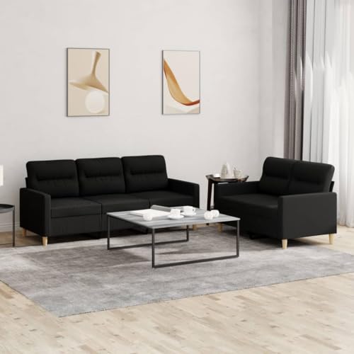 Sofagarnitur, Schlafsofa, bequeme Sitz- und Schlaflösung, auffällige Couch, stabiles Design for flexiblen Komfort, gemütliches Wohnzimmer, multifunktionaler Einsatz ( Color : Schwarz Mit Kissen , Size von CINDERFUL