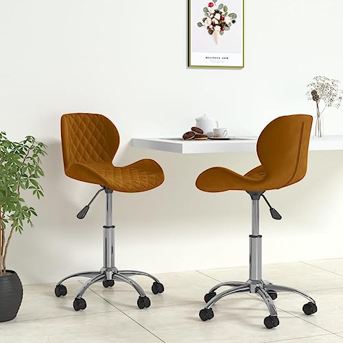 Stuhl for Esszimmerstühle, Set-Konstruktion, leicht zu reinigen, stabile Struktur, Leseecke, Ergänzung, robuste und elegante Stühle ( Color : Braun 2 Stk , Size : 39 x 51 x (71.5-83.5) cm (B x T x H) von CINDERFUL
