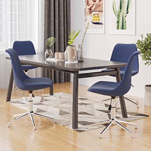 Tisch, Stühle, Esszimmer-Set, rustikaler Stil, Esszimmer, ergonomische Unterstützung, atmungsaktiv, zeitgenössisch, bequeme Rückenlehne, Küchenstühle ( Color : Blau 4 Stk , Size : 48 x 59 x (80-94) cm von CINDERFUL