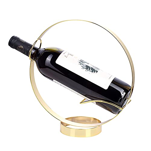 Flaschenhalter Modern Einfach Goldener Kreis Metall Weinregal Kunst Ornamente Weinhalter Lagerung ohne Montage erforderlich von CINGHI LUSSO