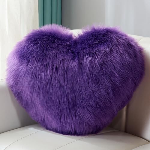 CINY Dekokissen Kissen Plüschkissen Herzform Flauschig Superweiches Zierkissen Waschbar Warm & Gemütlich Dekoration Geschenk für Mädchen Valentinstag für Wohnzimmer Schlafzimmer 40 x 50 cm lila CINY Dekokissen Kissen Plüschkissen Herzform Flauschig Superweiches Zierkissen Waschbar Warm & Gemütlich Dekoration Geschenk für Mädchen Valentinstag für Wohnzimmer Schlafzimmer 40 x 50 cm lila von CINY