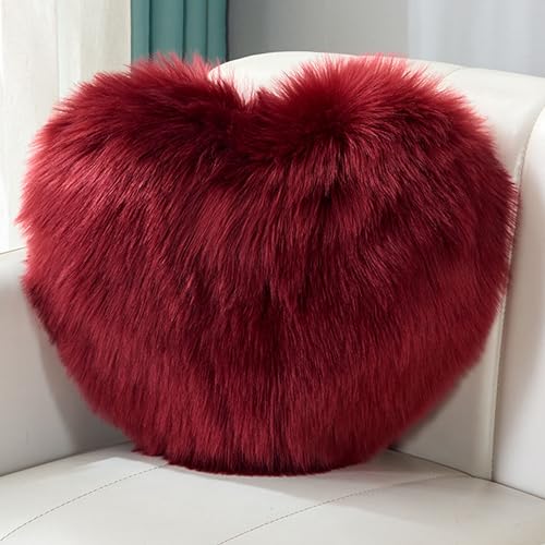 CINY Dekokissen Kissen Plüschkissen Herzform Flauschig Superweiches Zierkissen Waschbar Warm & Gemütlich Dekoration Geschenk für Mädchen Valentinstag für Wohnzimmer Sofa 40 x 50 cm Tiefrot CINY Dekokissen Kissen Plüschkissen Herzform Flauschig Superweiches Zierkissen Waschbar Warm & Gemütlich Dekoration Geschenk für Mädchen Valentinstag für Wohnzimmer Sofa 40 x 50 cm Tiefrot von CINY