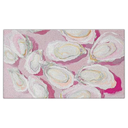CIOJUNE Coastal Oyster Fußmatte, Strand-Fußmatte für Haustür, Eingang, Veranda, Ozean-Badematten für Badezimmer, blau, abstrakt, Austernmuschel, Strand-Willkommensmatten für den Eingangsbereich, 43,2 CIOJUNE Coastal Oyster Fußmatte, Strand-Fußmatte für Haustür, Eingang, Veranda, Ozean-Badematten für Badezimmer, blau, abstrakt, Austernmuschel, Strand-Willkommensmatten für den Eingangsbereich, 43,2 von CIOJUNE