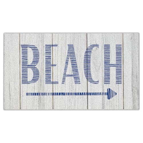 CIOJUNE Strand-Fußmatte, Küsten-Fußmatte für Haustür, Eingang, Veranda, Strand-Badematten für Badezimmer, Retro, Blau, Küste, nautische Willkommensmatten für den Eingangsbereich, 43,2 x 76,2 cm (weiß) CIOJUNE Strand-Fußmatte, Küsten-Fußmatte für Haustür, Eingang, Veranda, Strand-Badematten für Badezimmer, Retro, Blau, Küste, nautische Willkommensmatten für den Eingangsbereich, 43,2 x 76,2 cm (weiß) von CIOJUNE