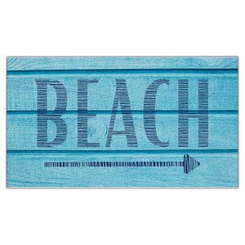 CIOJUNE Strand-Fußmatte, Küsten-Fußmatte für Haustür, Eingang, Veranda, Strand-Badematten für Badezimmer, Retro-Blau, Küste, nautische Willkommensmatten für den Eingangsbereich, 43,2 x 76,2 cm CIOJUNE Strand-Fußmatte, Küsten-Fußmatte für Haustür, Eingang, Veranda, Strand-Badematten für Badezimmer, Retro-Blau, Küste, nautische Willkommensmatten für den Eingangsbereich, 43,2 x 76,2 cm von CIOJUNE