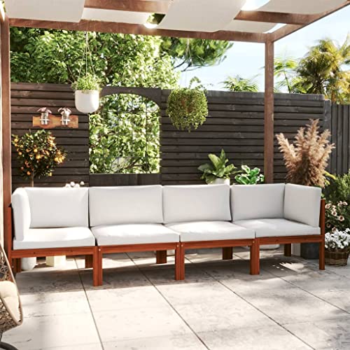 CIOURSTO 5-teiliges Gartenlounge-Set mit Kissen Acacia-Holz Cremefarben für Wetterschutz und Langlebigkeit für Terrasse Garten oder Wohnzimmer mit Ölfinish (3057884) von CIOURSTO