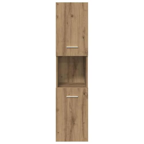 CIOURSTO Badezimmerschrank mit 2 Türen 5 Fächer Großer Stauraum Moderner Hoher Schrank aus Holzmaterial Einfacher Baugruppe Pflege (Artisische Eiche) von CIOURSTO