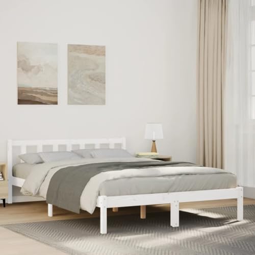 CIOURSTO Bettrahmen - Festes Kiefernholz Modernes Minimalistisches Design Doppelbett Leicht zu Versammeln (140 x 220 cm) von CIOURSTO