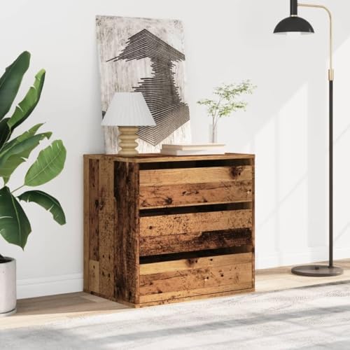 CIOURSTO Brustkiste - Technisches Holz, Schlafzimmermöbel, 3 oder 4 Lagerschubladen für Wohnzimmer oder Schlafzimmer (Altes Holz) von CIOURSTO