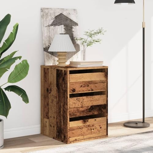 CIOURSTO Brustkiste - Technisches Holz, Schlafzimmermöbel, 3 oder 4 Lagerschubladen für Wohnzimmer oder Schlafzimmer (Altes Holz) von CIOURSTO
