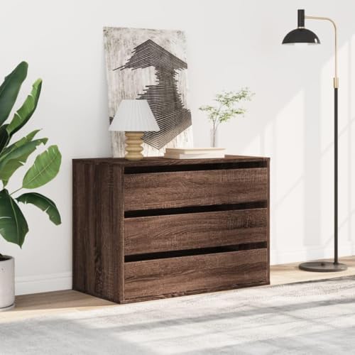 CIOURSTO Brustkiste - Technisches Holz, Schlafzimmermöbel, 3 oder 4 Lagerschubladen für Wohnzimmer oder Schlafzimmer (Braune Eiche) von CIOURSTO