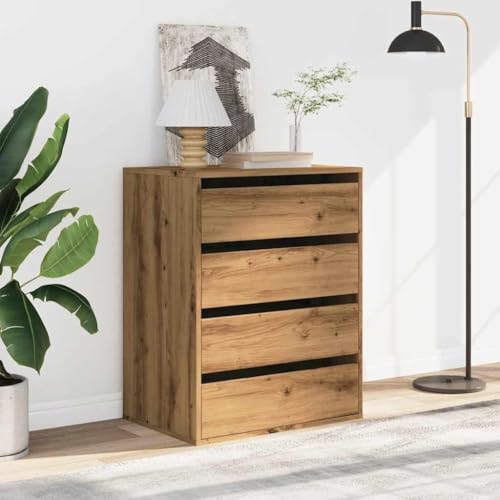 CIOURSTO Brustkiste - Technisches Holz, Schlafzimmermöbel, 3 oder 4 Lagerschubladen für Wohnzimmer oder Schlafzimmer (Eiche) von CIOURSTO