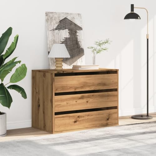 CIOURSTO Brustkiste - Technisches Holz, Schlafzimmermöbel, 3 oder 4 Lagerschubladen für Wohnzimmer oder Schlafzimmer (Eiche) von CIOURSTO