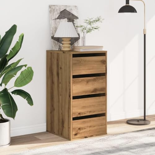 CIOURSTO Brustkiste - Technisches Holz, Schlafzimmermöbel, 3 oder 4 Lagerschubladen für Wohnzimmer oder Schlafzimmer (Eiche) von CIOURSTO