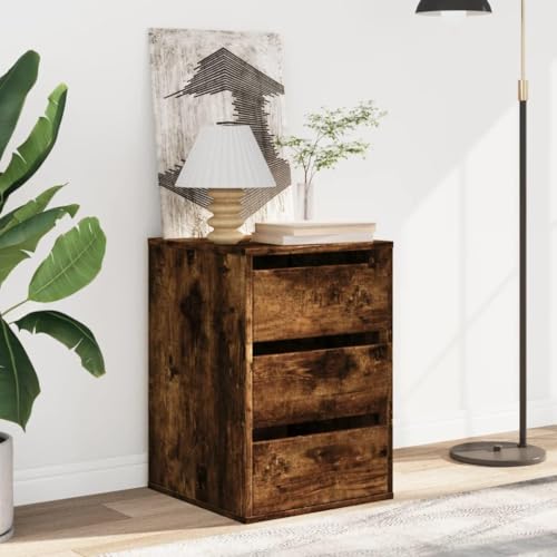CIOURSTO Brustkiste - Technisches Holz, Schlafzimmermöbel, 3 oder 4 Lagerschubladen für Wohnzimmer oder Schlafzimmer (Geräucherte Eiche) von CIOURSTO