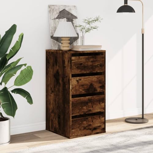 CIOURSTO Brustkiste - Technisches Holz, Schlafzimmermöbel, 3 oder 4 Lagerschubladen für Wohnzimmer oder Schlafzimmer (Geräucherte Eiche) von CIOURSTO