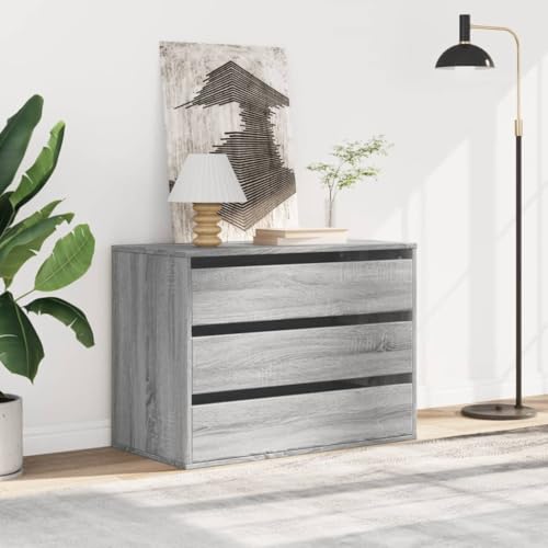 CIOURSTO Brustkiste - Technisches Holz, Schlafzimmermöbel, 3 oder 4 Lagerschubladen für Wohnzimmer oder Schlafzimmer (Graue Sonoma) von CIOURSTO