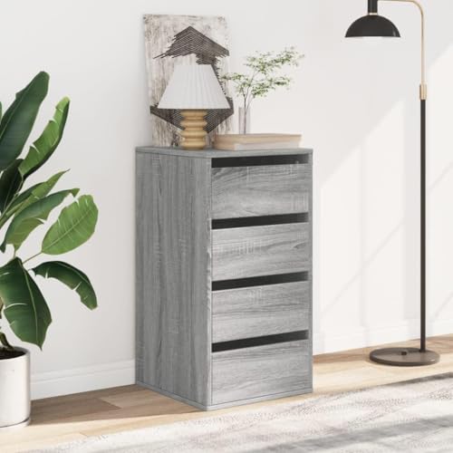 CIOURSTO Brustkiste - Technisches Holz, Schlafzimmermöbel, 3 oder 4 Lagerschubladen für Wohnzimmer oder Schlafzimmer (Graue Sonoma) von CIOURSTO