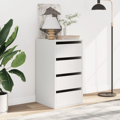 CIOURSTO Brustkiste - Technisches Holz, Schlafzimmermöbel, 3 oder 4 Lagerschubladen für Wohnzimmer oder Schlafzimmer (Weiß) von CIOURSTO