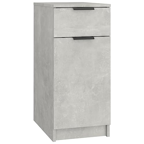 CIOURSTO Compact Storage -Lösung für Home Office oder Wohnzimmer mit Unter Schreibtischschubladen Entwickelten Holz -Vintage -Design Practical Storage mit Fach (Betongrau) von CIOURSTO