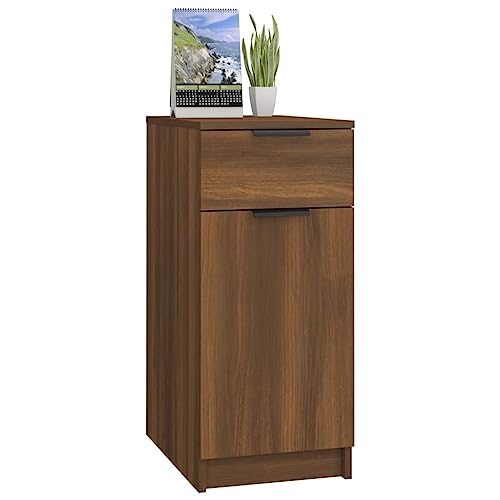 CIOURSTO Compact Storage -Lösung für Home Office oder Wohnzimmer mit Unter Schreibtischschubladen Entwickelten Holz -Vintage -Design Practical Storage mit Fach (Braune Eiche) von CIOURSTO