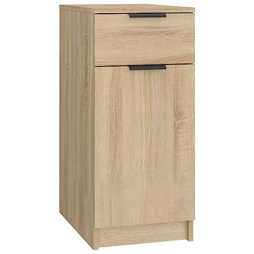CIOURSTO Compact Storage -Lösung für Home Office oder Wohnzimmer mit Unter Schreibtischschubladen Entwickelten Holz -Vintage -Design Practical Storage mit Fach (Sonoma Oak) von CIOURSTO