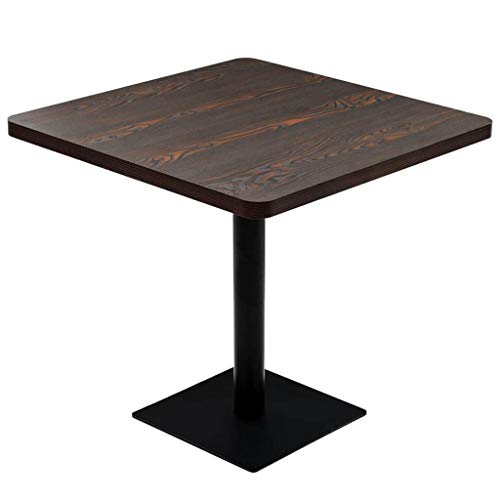 CIOURSTO Dark Bistro Table MDF und Stahlrunde, Kreieren Sie eine Romantische Französische Atmosphäre, Leicht zu Reinigen, Ideal für Innenräume, Restaurant, Café oder Bar, mit (80 x 80 x 75 cm) von CIOURSTO