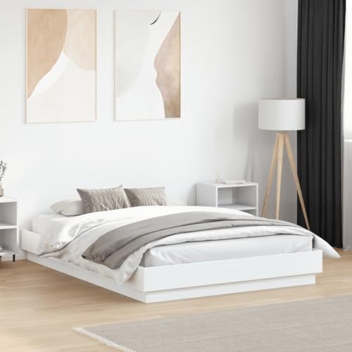 CIOURSTO Doppelbett Rahmen Basis-Kingsize Bett Basis mit Sperrholz Lamellen Komfortable Schlafzimmer Möbel (135 x 190 cm) von CIOURSTO