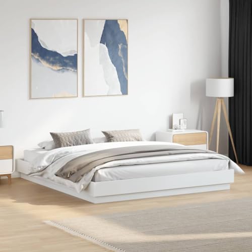 CIOURSTO Doppelbett Rahmen Basis-Kingsize Bett Basis mit Sperrholz Lamellen Komfortable Schlafzimmer Möbel (180 x 200 cm) von CIOURSTO